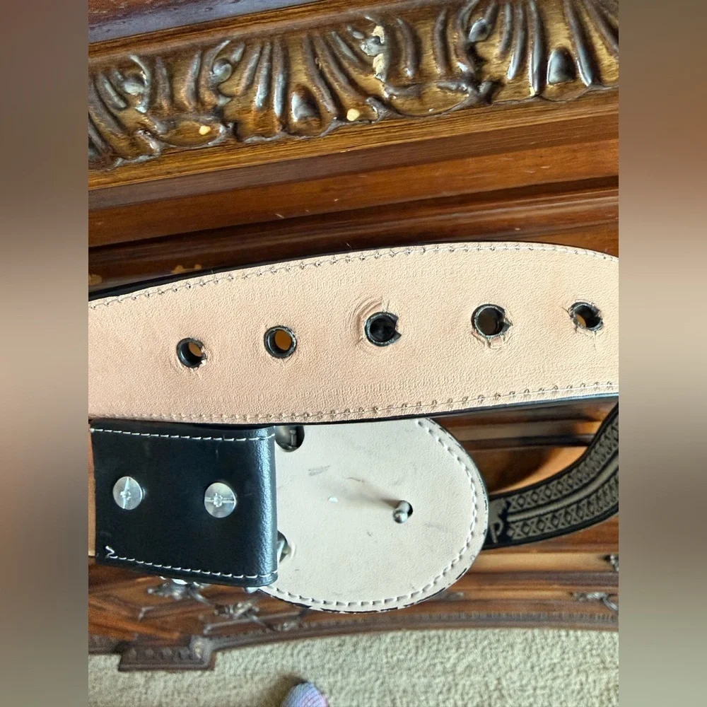 YAC Leather & Silk Western Leather Belt